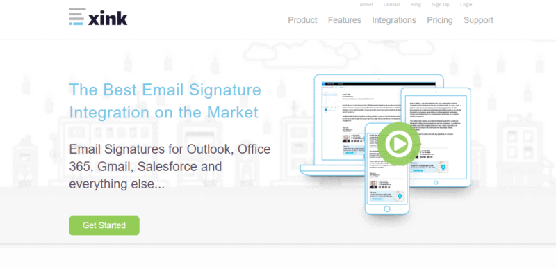 Xink Email Management Solution Home Page