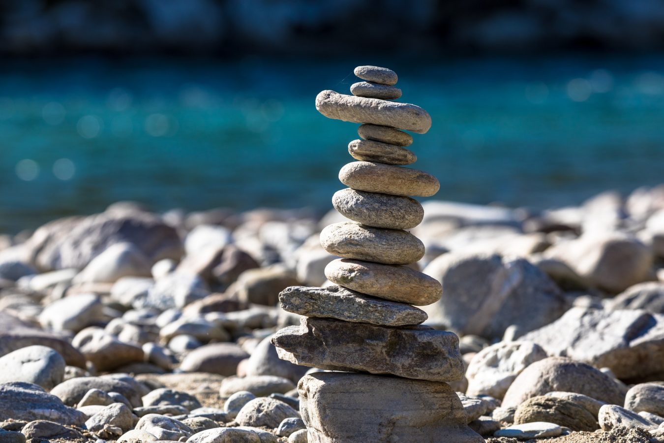 stacked rocks on a beach